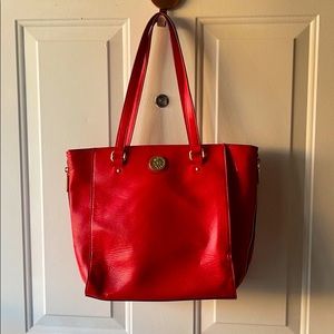 Red tote by Anne Klein